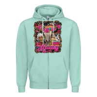 Seafoam howdy valentine's day bull skull Zipper Hoodie - Jasminsmagicworld