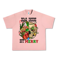 Salmon Dead İnside But Merry Human Skull Urban Heavy Tee - FaDigitalArtStudio
