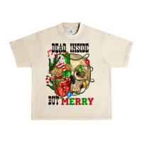 Sandshell Dead İnside But Merry Human Skull Urban Heavy Tee - FaDigitalArtStudio