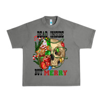 Tornado Dead İnside But Merry Human Skull Urban Heavy Tee - FaDigitalArtStudio