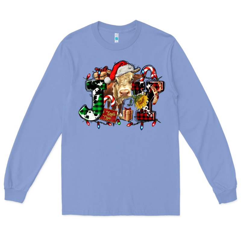 Joy And Cow Christmas Candies And Letters Long Sleeve Tee by AdoDesignShop | Teevron
