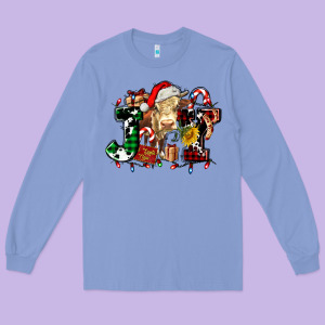 Joy And Cow Christmas Candies And Letters Long Sleeve Tee Designed By Adodesignshop
