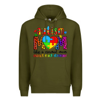Army Green autism mom like a normal mom except much stronger Premium Hoodie - Artiststas