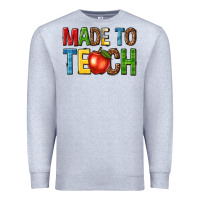 Heather Grey made to teach Premium Sweatshirt - NancyCooperArtShop