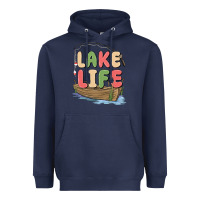 Navy lake life Heavyweight Hoodie - MaliasSmallBusiness