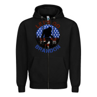 Black let's go brandon bigfoot Zipper Hoodie - Jasminsmagicworld