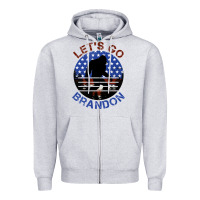 Heather Grey let's go brandon bigfoot Zipper Hoodie - Jasminsmagicworld