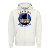 Oatmeal Heather let's go brandon bigfoot Zipper Hoodie - Jasminsmagicworld