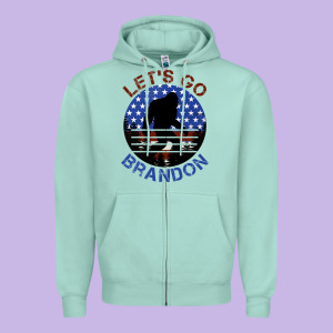 Let's Go Brandon Bigfoot Zipper Hoodie Designed By Jasminsmagicworld