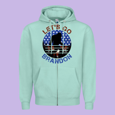 Let's Go Brandon Bigfoot Zipper Hoodie Designed By Jasminsmagicworld