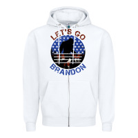 White let's go brandon bigfoot Zipper Hoodie - Jasminsmagicworld