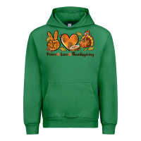 Emerald Peace Love Thanksgiving Urban Hoodie - texasbilliewilder