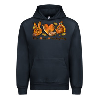 Navy Peace Love Thanksgiving Urban Hoodie - texasbilliewilder