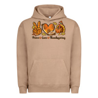Pigment Burro Peace Love Thanksgiving Urban Hoodie - texasbilliewilder