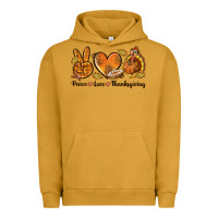Pigment Peanut Butter Peace Love Thanksgiving Urban Hoodie - texasbilliewilder