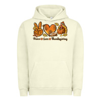 Pigment Pistachio Peace Love Thanksgiving Urban Hoodie - texasbilliewilder