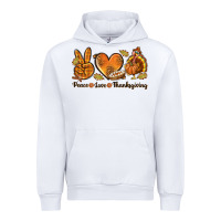 White Peace Love Thanksgiving Urban Hoodie - texasbilliewilder