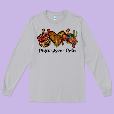 Peace Love Rodeo Long Sleeve Tee Designed By Jahusdesignshop