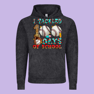 I Tackled 100 Days Of School Baseball Vintage Hoodie Designed By Zillion Design Studio