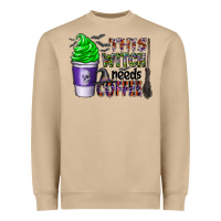 Mushroom this witch needs coffee Heavyweight Sweatshirt - CowhideDigitalArt