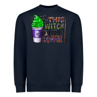 Navy this witch needs coffee Heavyweight Sweatshirt - CowhideDigitalArt