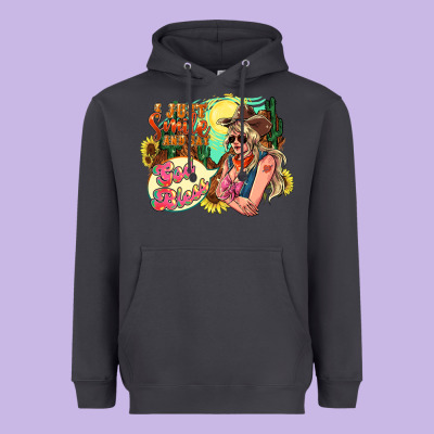 I Just Smile And Say God Bless Heavyweight Hoodie Designed By Nancycooperartshop