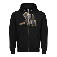 Black Baby Elephant Zipper Hoodie - LillyAllenDesigns