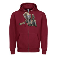 Burgundy Baby Elephant Zipper Hoodie - LillyAllenDesigns