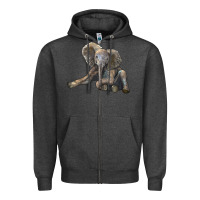 Charcoal Heather Baby Elephant Zipper Hoodie - LillyAllenDesigns