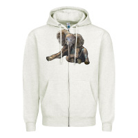 Oatmeal Heather Baby Elephant Zipper Hoodie - LillyAllenDesigns