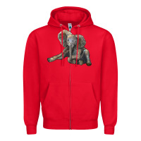 Red Baby Elephant Zipper Hoodie - LillyAllenDesigns