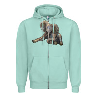 Seafoam Baby Elephant Zipper Hoodie - LillyAllenDesigns