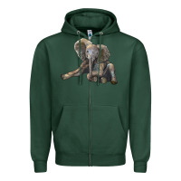 Sports Green Baby Elephant Zipper Hoodie - LillyAllenDesigns