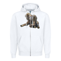 White Baby Elephant Zipper Hoodie - LillyAllenDesigns