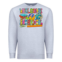 Heather Grey welcome school Premium Sweatshirt - NancyCooperArtShop