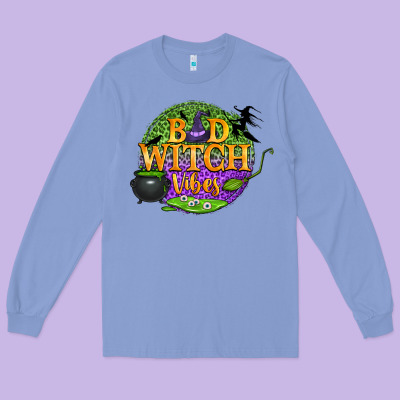 Bad Witch Vibes Long Sleeve Tee Designed By Bundleandbundleshop
