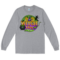 Heather Grey bad witch vibes Long Sleeve Tee - BundleAndBundleShop