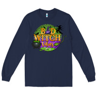 Navy bad witch vibes Long Sleeve Tee - BundleAndBundleShop
