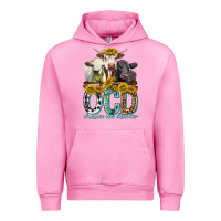 Fuchsia Pink Obsessive Cow Disorder with Cows Urban Hoodie - texasbilliewilder