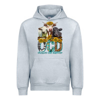 Heather Grey Obsessive Cow Disorder with Cows Urban Hoodie - texasbilliewilder