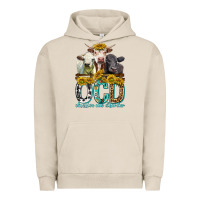 Pigment French Oak Obsessive Cow Disorder with Cows Urban Hoodie - texasbilliewilder