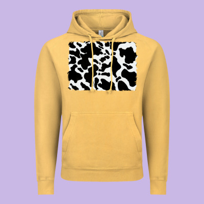Distressed Cowhide Pattern Vintage Hoodie Designed By Ranaportraitstore