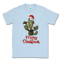 Dusty Blue merry christmas cactus Classic Tee - RanaPortraitStore