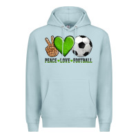 Blue Mist peace love soccer Premium Hoodie - AdoDesignShop
