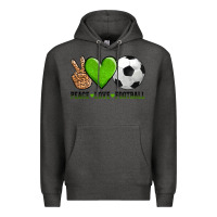 Charcoal Heather peace love soccer Premium Hoodie - AdoDesignShop