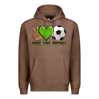 Chestnut peace love soccer Premium Hoodie - AdoDesignShop
