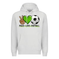 Dove Grey peace love soccer Premium Hoodie - AdoDesignShop