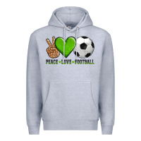 Heather Grey peace love soccer Premium Hoodie - AdoDesignShop