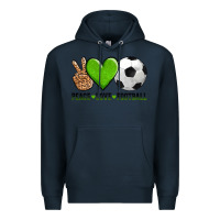Navy peace love soccer Premium Hoodie - AdoDesignShop