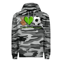Slate Camo peace love soccer Premium Hoodie - AdoDesignShop